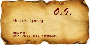Orlik Ipoly névjegykártya